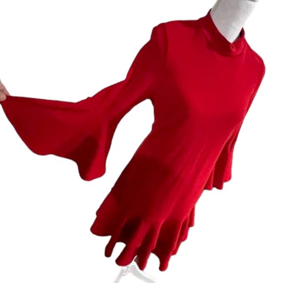 Boston Proper Beyond Travel Flare  Double Ruffled Party Cocktail Dr… - Picture 6 of 16